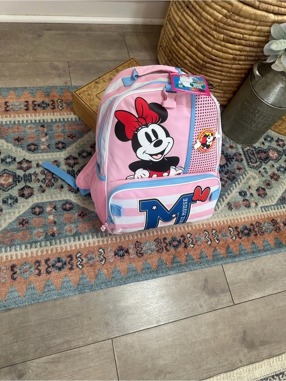 New Bio World Disney Minnie Mouse Large Book bag Pink Kids School Large Backpack